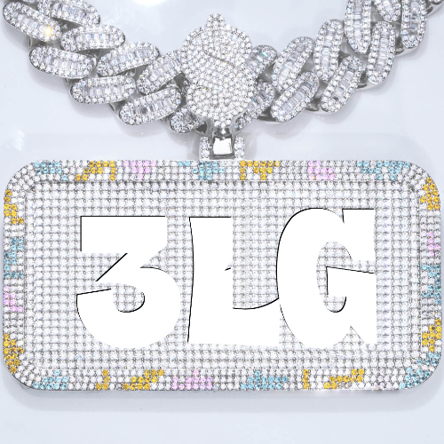CUSTOM LETTER NECKLACE 3D COLORFUL SQUARE