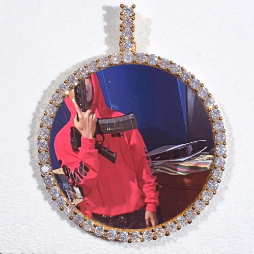 LARGE 3D CIRCLE CUSTOM PICTURE PENDANT