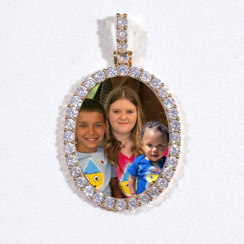 3D Oval Custom Picture Pendant