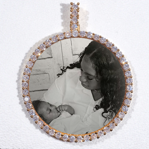 LARGE 3D CIRCLE CUSTOM PICTURE PENDANT