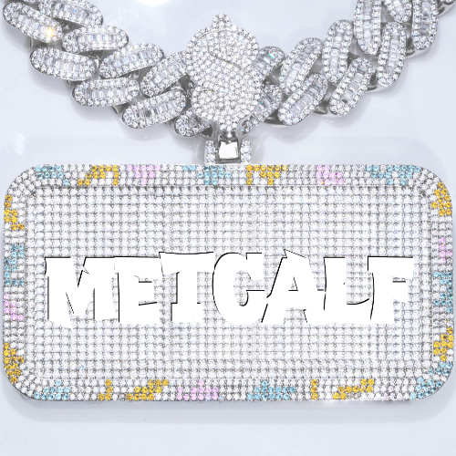 CUSTOM LETTER NECKLACE 3D COLORFUL SQUARE
