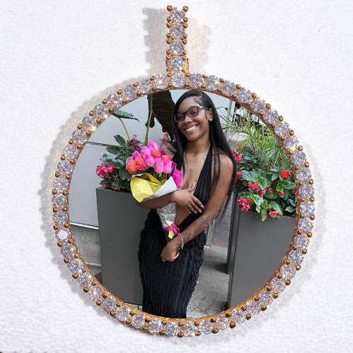 LARGE 3D CIRCLE CUSTOM PICTURE PENDANT