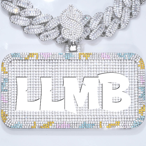 CUSTOM LETTER NECKLACE 3D COLORFUL SQUARE
