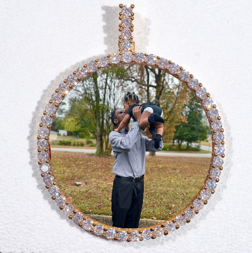 LARGE 3D CIRCLE CUSTOM PICTURE PENDANT