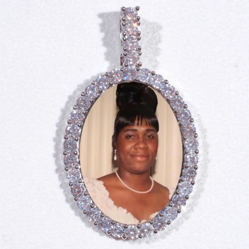 Large 3D Oval Custom Picture Pendant