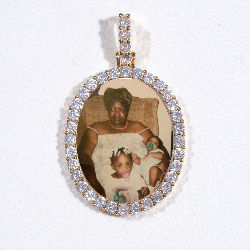 3D Oval Custom Picture Pendant