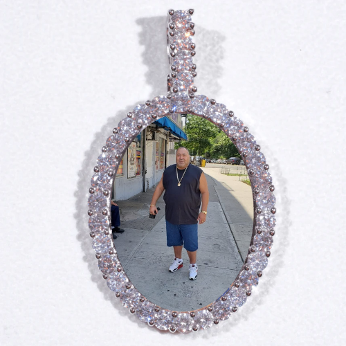 Large 3D Oval Custom Picture Pendant