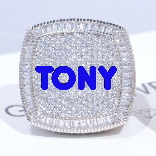 CUSTOM LETTER 3D ICED RING