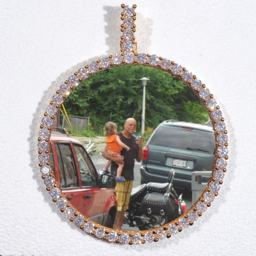 LARGE 3D CIRCLE CUSTOM PICTURE PENDANT