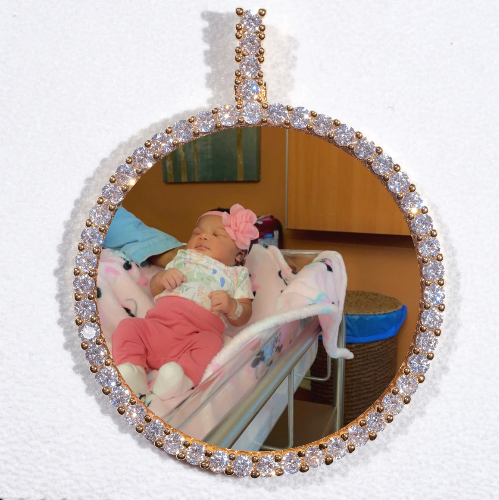 LARGE 3D CIRCLE CUSTOM PICTURE PENDANT