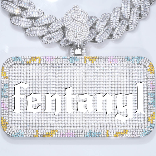 CUSTOM LETTER NECKLACE 3D COLORFUL SQUARE