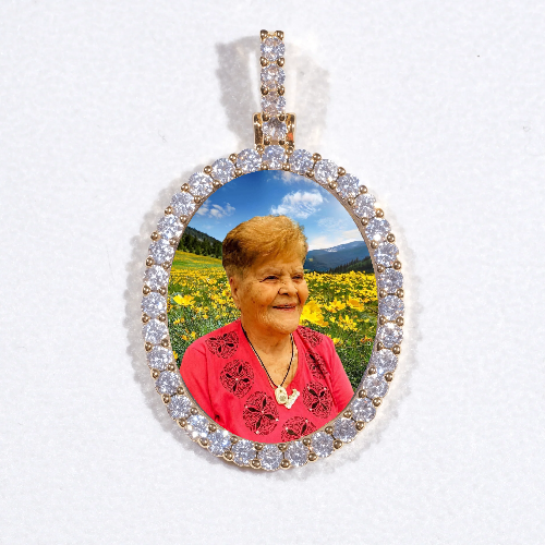 3D Oval Custom Picture Pendant