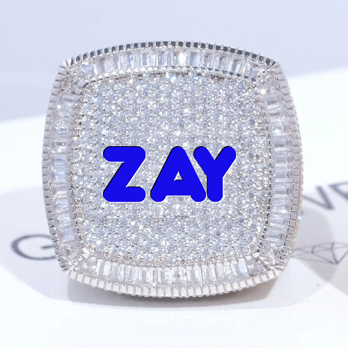 CUSTOM LETTER 3D ICED RING