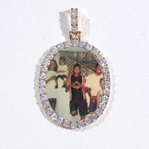 3D Oval Custom Picture Pendant