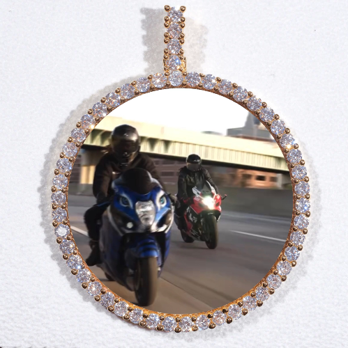 LARGE 3D CIRCLE CUSTOM PICTURE PENDANT