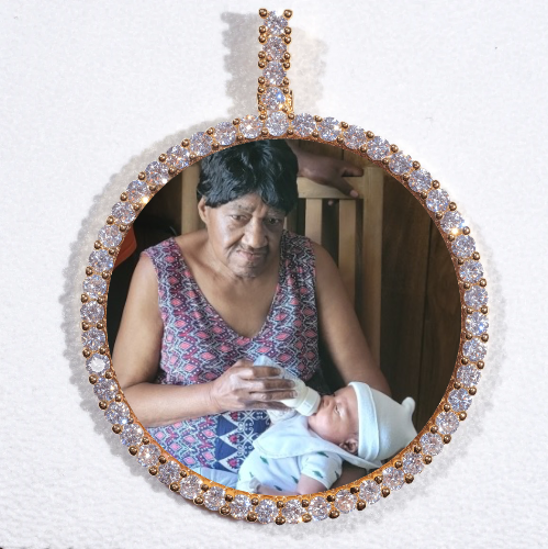 LARGE 3D CIRCLE CUSTOM PICTURE PENDANT
