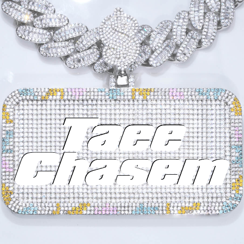 CUSTOM LETTER NECKLACE 3D COLORFUL SQUARE