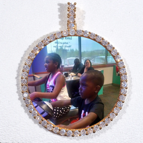 LARGE 3D CIRCLE CUSTOM PICTURE PENDANT