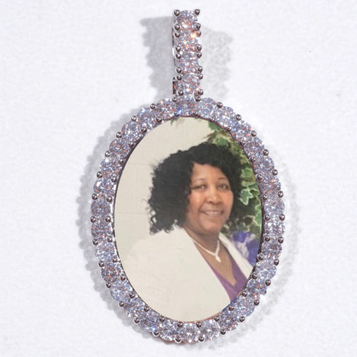 Large 3D Oval Custom Picture Pendant