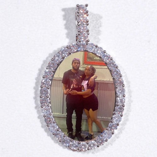 Large 3D Oval Custom Picture Pendant