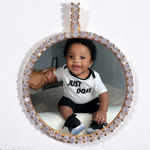 LARGE 3D CIRCLE CUSTOM PICTURE PENDANT