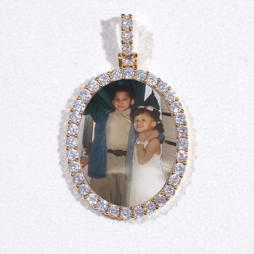3D Oval Custom Picture Pendant
