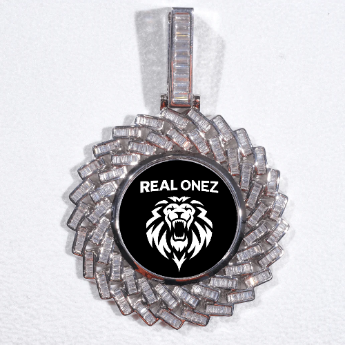 Large 3D Baguette Custom Picture Pendant