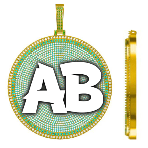 CUSTOM LETTER NECKLACE 3D BIG DISC