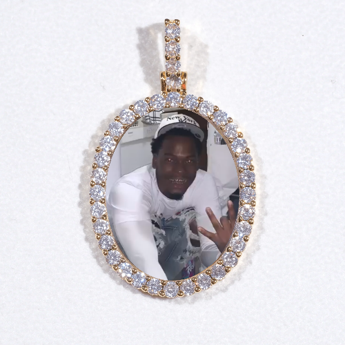 3D Oval Custom Picture Pendant