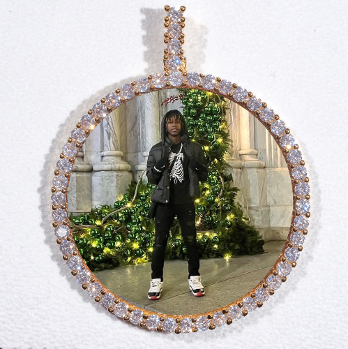 LARGE 3D CIRCLE CUSTOM PICTURE PENDANT