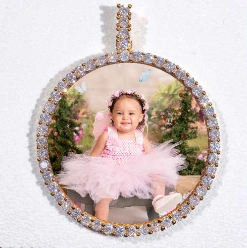 LARGE 3D CIRCLE CUSTOM PICTURE PENDANT