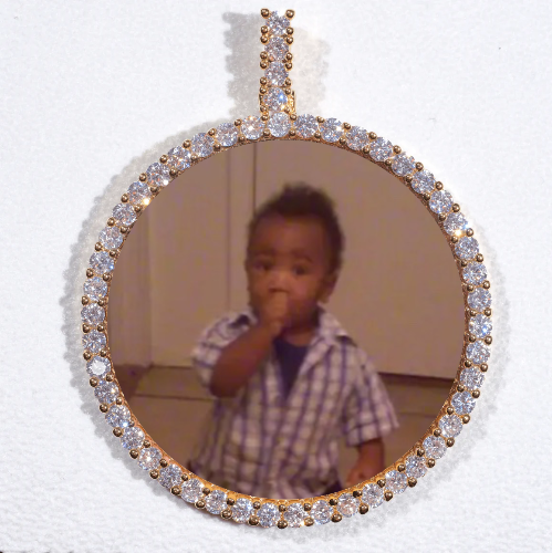 LARGE 3D CIRCLE CUSTOM PICTURE PENDANT