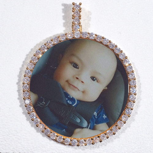 LARGE 3D CIRCLE CUSTOM PICTURE PENDANT