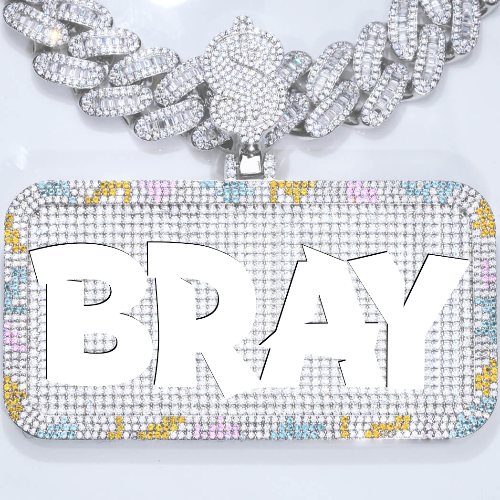 CUSTOM LETTER NECKLACE 3D COLORFUL SQUARE