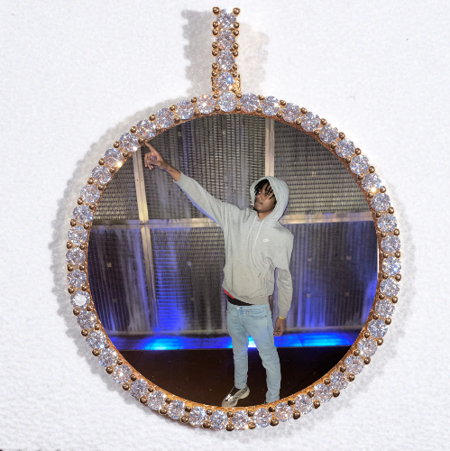 LARGE 3D CIRCLE CUSTOM PICTURE PENDANT