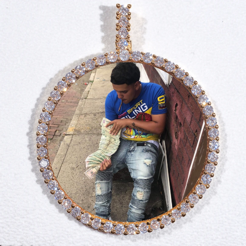 LARGE 3D CIRCLE CUSTOM PICTURE PENDANT