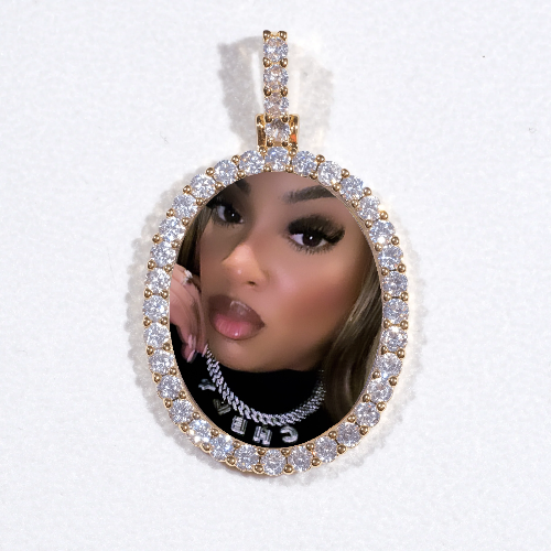 3D Oval Custom Picture Pendant