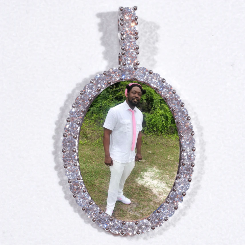 Large 3D Oval Custom Picture Pendant