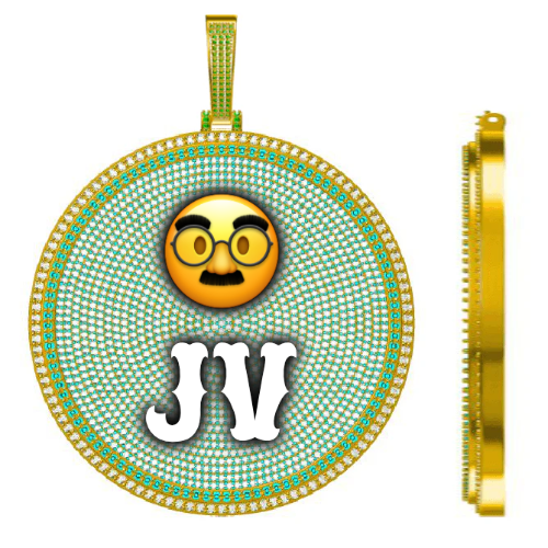 CUSTOM LETTER NECKLACE 3D BIG DISC