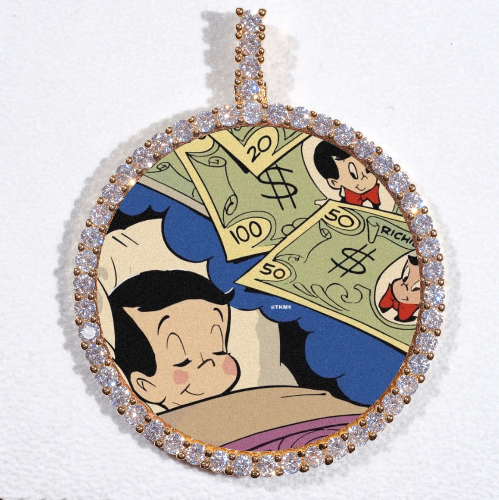 LARGE 3D CIRCLE CUSTOM PICTURE PENDANT
