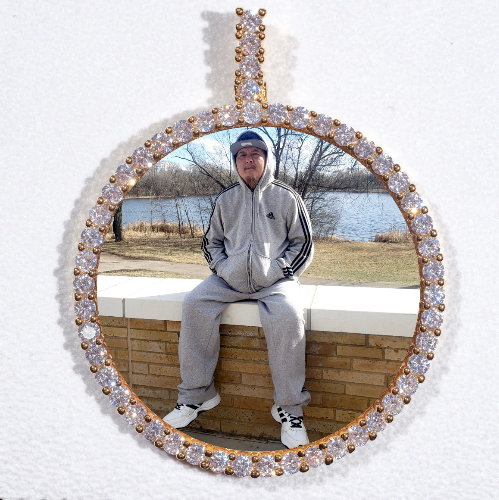 LARGE 3D CIRCLE CUSTOM PICTURE PENDANT