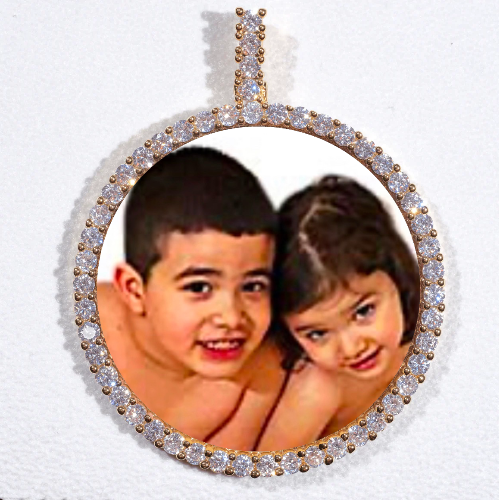 LARGE 3D CIRCLE CUSTOM PICTURE PENDANT