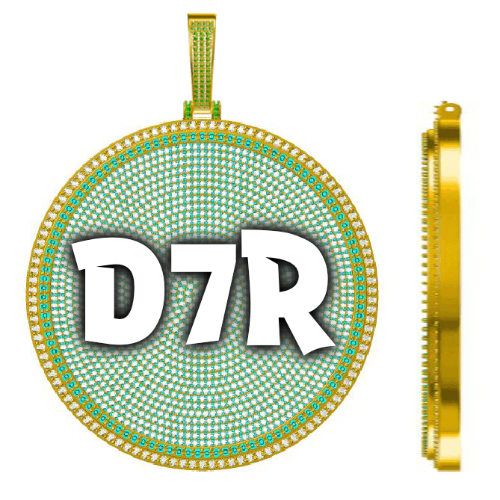 CUSTOM LETTER NECKLACE 3D BIG DISC