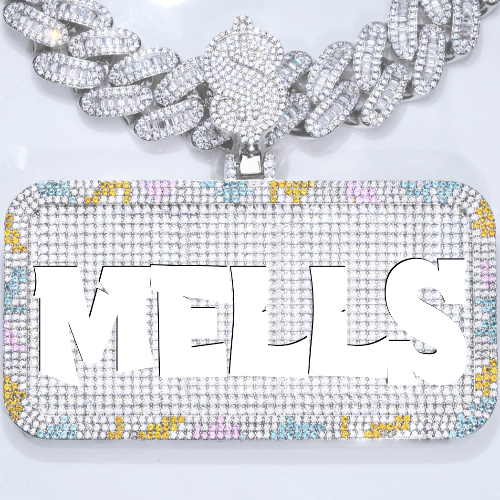 CUSTOM LETTER NECKLACE 3D COLORFUL SQUARE