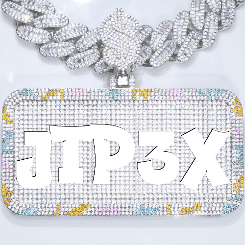CUSTOM LETTER NECKLACE 3D COLORFUL SQUARE