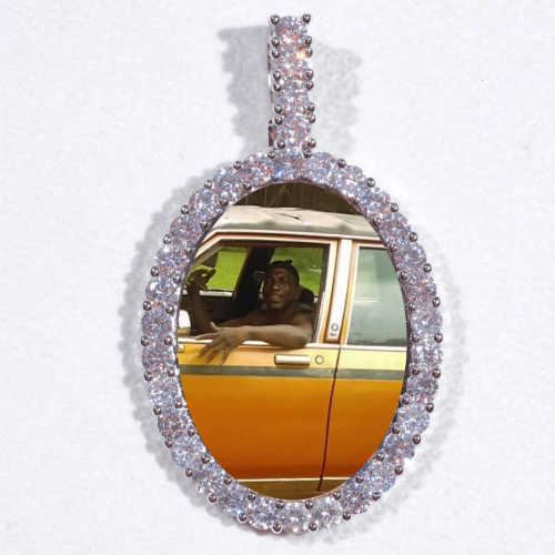 Large 3D Oval Custom Picture Pendant