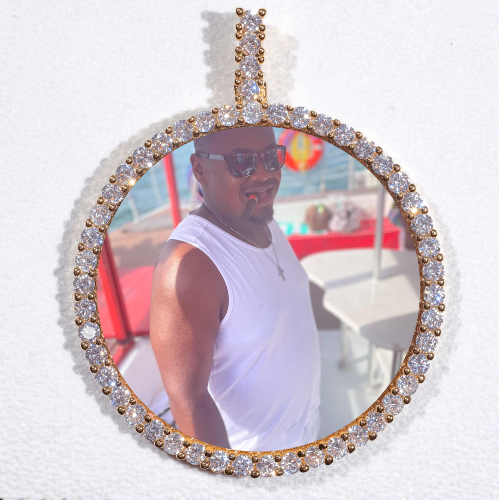 LARGE 3D CIRCLE CUSTOM PICTURE PENDANT