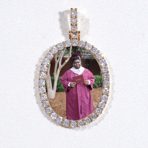 3D Oval Custom Picture Pendant