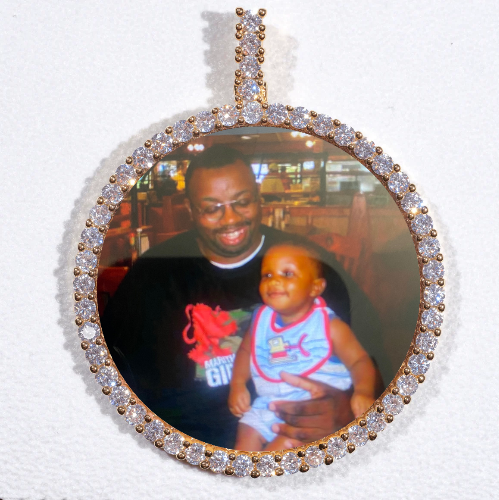LARGE 3D CIRCLE CUSTOM PICTURE PENDANT
