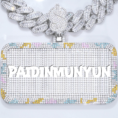CUSTOM LETTER NECKLACE 3D COLORFUL SQUARE